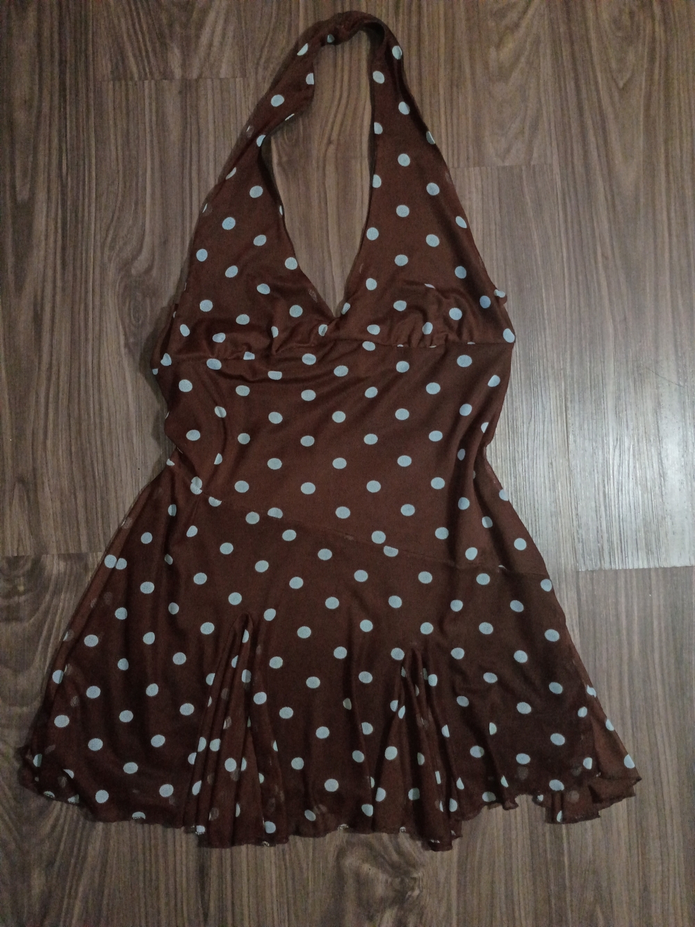 Brown Polka Dot Mini Dress